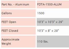 Fol-Da-Tank FDTA-1500 Information