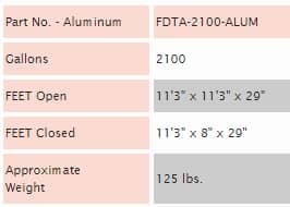 Fol-Da-Tank FDTA-2100 Information