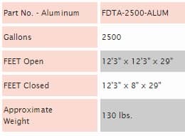 Fol-Da-Tank FDTA-2500 Information